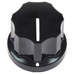 Pokrętło potencjometru oś: 1/4cal średnica: 16.6mm Zacisk śrubowy Czarny Vishay