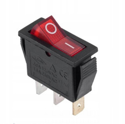 16A 250VAC 3-Pin SPST Illuminated Rocker Switch IRS-101-1B, Red