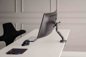 Ramię do dwóch monitorów Zacisk biurkowy i śruba mocująca VESA 75x75 mm, 100x100 mm rozmiar 35cal Bakker Elkhuizen