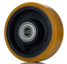 Kółko do wózka, Lite, Poliuretan, Brązowy, obc.: 1400kg, śred.: 150mm, szer.: 50mm