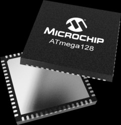 AVR microcontroller, 8 bit, 16 MHz, VFQFN-64, ATMEGA128-16MU
