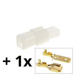 Komplet samochodowego złącza E+J 1-torowego z obudowami i konektorami 6,3 mm