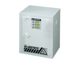 Szafa na materiały łatwopalne wysokość 558.8mm szerokość 431.8mm 1 -drzwiowa Polietylen Biały, zamykana