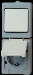 1301.4800.3 Switch/socket, wet room IP44, grey