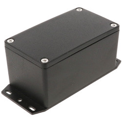 Hammond 1550Z111FBK Thick Wall Flanged Die Cast Enclosure, 115 x 66 x 55, Black