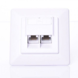 GNIAZDO PODTYNKOWE 2xRJ45 UTP KAT.5E 80x80mm D-LAN