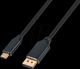 USBC-DP-MM-B-0,5M USB-C connector to DP connector, 4K at 60 Hz, 0.5 m