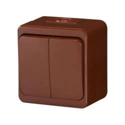 SMART Łącznik podwójny n/t 10A, 250V, świecznikowy IP44 brąz 00060278