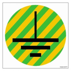 ZNAK - HJ002 Wskaźnik uziemienia 20 x 20 cm FN - Folia samoprzylepna