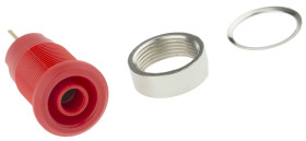 Gniazdo bananowe Żeński Wypustka typ Gniazdo bananowe Czerwony 32A Staubli rozmiar 4 mm