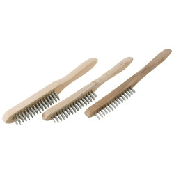 kwb 923190 Wire brush set 3 pcs steel wire Wood grip rust removal