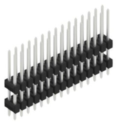 Pin header, 30 pole, pitch 2.54 mm, straight, black, 10135047