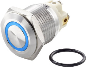 TRU COMPONENTS TC-7494696 Przycisk wandaloodporny TC-GQ16F-10E/L/B/12V/S, 16 mm, 48 V/DC, 2 A, 1 szt.