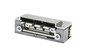 Elektrozaczep Hartte XS12UW‑BC wąski z wyłącznikiem, wzmocnioną sprężyną i wyślizgiem 12V AC/DC