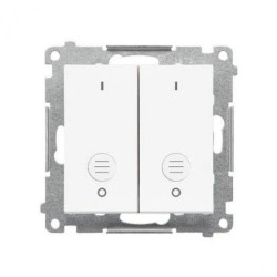 Simon 55 Łącznik dwubiegunowy podwójny (moduł) 16 AX, 250 V~, szybkozłącza Biały mat TW22A.01/111