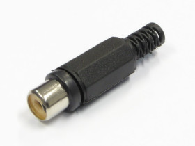 Gniazdo RCA CINCH na kabel czarne