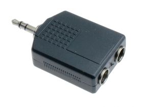 Przejście rozdzielacz Jack wtyk 3,5mm - 2x jack gniazdo 6,3mm