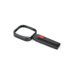 Lupa ręczna podświetlana 80x80mm/3D 4xLED(LR-2)/312072 bi/ NAR0838