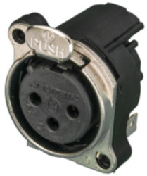 XLR panel socket, 3 pole, gold-plated, metal, NC3FBH2