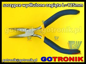 Szczypce wydłużone zagięte L=125 mm