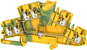 Protective conductor terminal, push-in connection, 0.14-4.0 mm², 6 pole, 8 kV, green/yellow, 2531320000