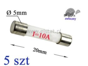10A bezpiecznik ceramiczny; zwłoczny; 5x20mm