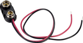 Klips baterii TRU COMPONENTS 18-0093 1 x Blok. 9 V , złącze zatrzaskowe, (D x S x W) 24.5 x 11.8 x 7.3 mm