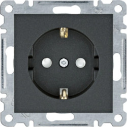 Lumina Gniazdo SCHUKO z przesłoną styków czarne WL1063