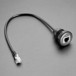 RJ-12 or RJ-11 Telephone Round Panel Mount Extension Cable