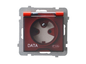 AS Gniazdo hermetyczne z uziemieniem DATA z kluczem uprawniającym IP-44 wieczko przezroczyste czerwony GPH-1GZK/m/00/d OSPEL