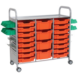 Callero Plus STEAM Activity Treble Trolley &amp; Tropical Orange Gratnells Trays