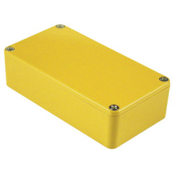 Hammond 1590BYL Aluminium &#x27;Stomp Box&#x27; Enclosure Yellow (112 x 60 x 31mm)