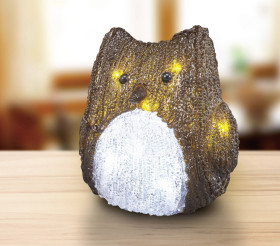 Dekoracyjne oświetlenie bożonarodzeniowe - Sowa akrylowa Polarlite LBA-52-003, LED, N/A, (D x S x W) 13 x 8.5 x 14 cm