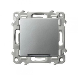 SZAFIR Łącznik jednobiegunowy z podświetleniem niebieskim srebrny ŁP-1ZS/m/18