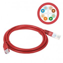 Patchcord UTP kat.6 kabel sieciowy LAN 2x RJ45 linka czerwony 0,5m Alantec