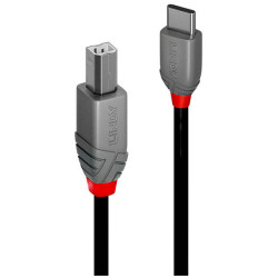LINDY 36942 USB cable USB 2.0 USB-C plug to USB-B plug 2.00 m Black