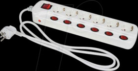 45191 Table socket, 6-way, individually switchable