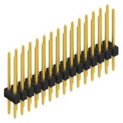 Pin header, 30 pole, pitch 2.54 mm, straight, black, 10053645