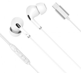 SLUCHAWKI Z MIKROFONEM NA USB C1 BIALE