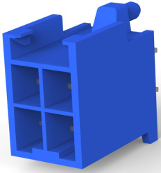 Socket header, 4 pole, pitch 3.96 mm, straight, blue, 179840-6