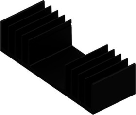 Extruded heatsink, (L x W x H) 37.5 x 97 x 25 mm, 2.8 to 1.3 K/W, black anodized, 10018850
