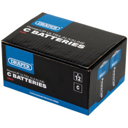 Draper 03978 PowerUP Ultra Alkaline C Batteries (Pack of 12)