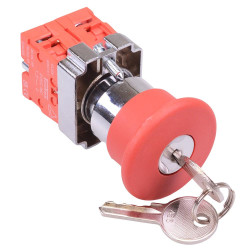 Techna PtecMetMushK40 Key Release 40mm Emergency Stop Button Switch 10A 2NC
