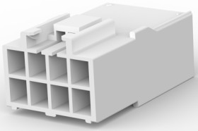 Plug housing, 8 pole, pitch 3.96 mm, straight, natural, 176286-1