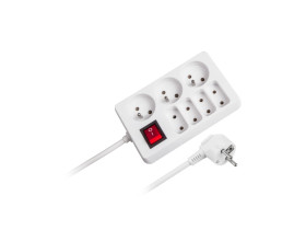 Przedłużacz sieciowy REBEL 7 gniazd z przełącznikiem