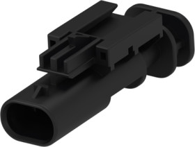 Plug, unequipped, 2 pole, straight, 1 row, black, 1-1703498-3