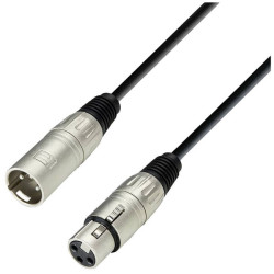Adam Hall K3MMF0050 XLR Cable 3-pin plug to socket Black 0.5 m