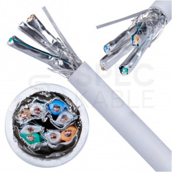 Kabel sieciowy S/FTP kat.7 skrętka 4x2x0,57mm wewnętrzny Dca bezhalogenowy LSOH szary Alantec