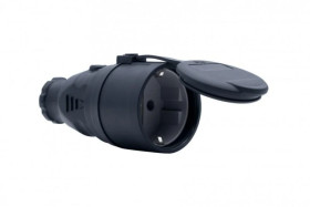 Gniazdo gumowe NOVA 230V 16A IP44 SCHUKO czarne