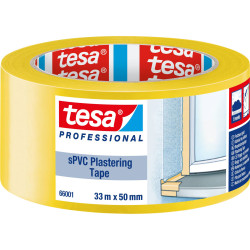 tesa 66001-00001-00 SPVC Plastering Tape yellow 33m x 50mm 1pc UV-resistant